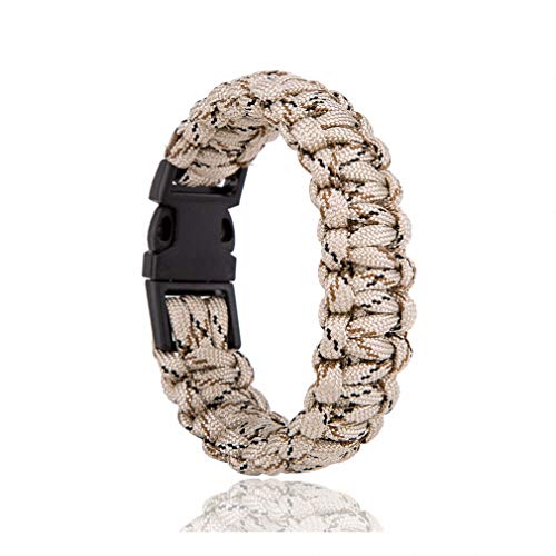 Hynsin Survival Paracord Bracelet for Men Outdoor Camping Hiking Buckle Wristband Women Rope Bracelet Male Braided Jewelry