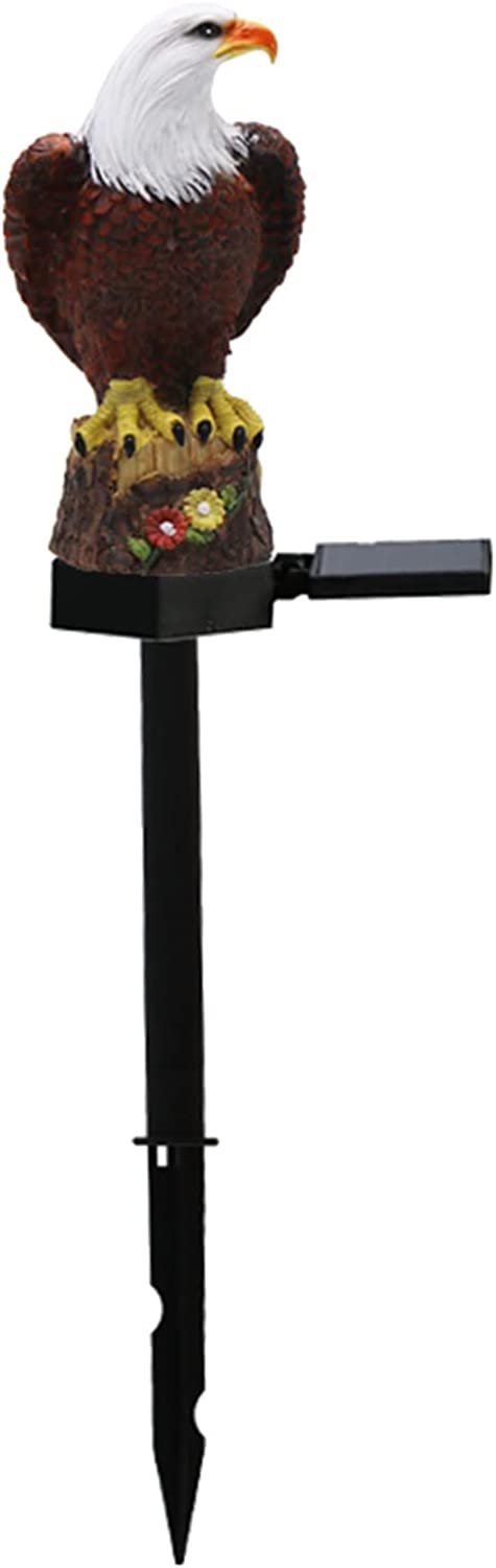 DEDEMCO 17 Inch Eagle Figurine Garden Solar Stake Light,Resin Eagle Solar LED Lights Waterproof,Outdoor Decorative Solar Light Eagle Statue for Patio Yard Decor