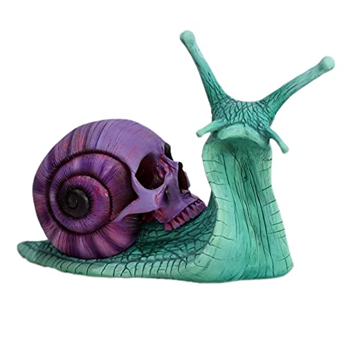 SIXIAO Snail Skull Sculpture,Snail Skull Sculpture Gothic Decoration,Halloween Decoration Snail Statue Terrace Snail Doll Crafts for Home Garden Decor(Purple),GF-695417