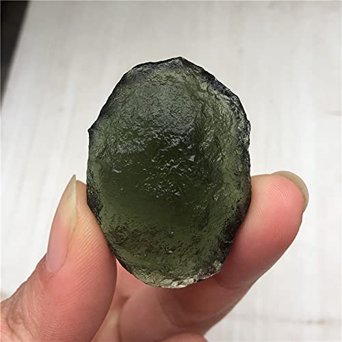 Moldavite Stone, Real Raw Moldavite 1PCS Green Moldavite Czech Meteorite Impact Glass Rough Stone Crystal Energy Moldavite Crystal Jewelry, Women's Jewelry (Size : 15-17g)