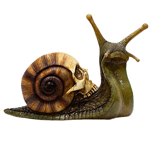 SIXIAO Snail Skull Sculpture,Snail Skull Sculpture Gothic Decoration,Halloween Decoration Snail Statue Terrace Snail Doll Crafts for Home Garden Decor(Purple),GF-695417