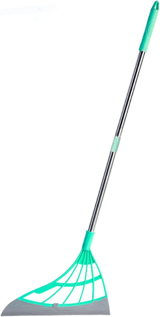 Brotomoyo Multifunction Magic Broom, Wipe Squeeze Silicone Mop, Silicone Bathroom Toilet Glass Scraper - Floor Clean Tools Wash Windows Pet Hair Non-Stick Sweeping and Kitchen (Green)