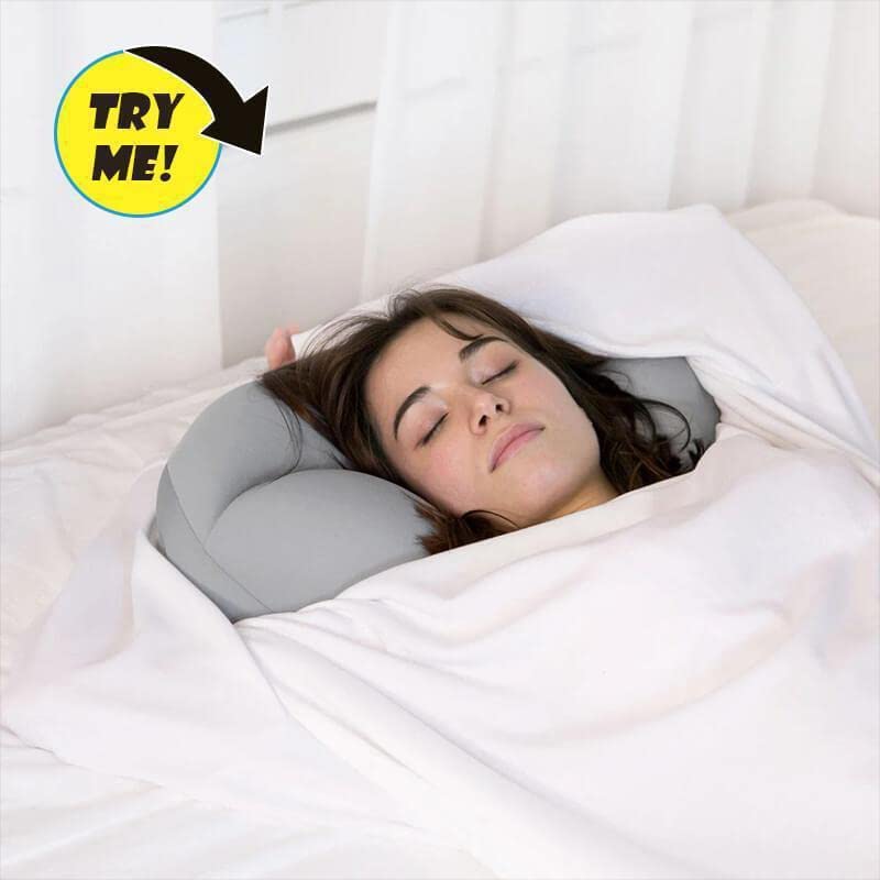 XJQAM Well Sleep Cloud Pillow,Squish Microbead Pillow,Cervical Contour Orthopedic Pillow Relief Neck & Shoulder (Grey)
