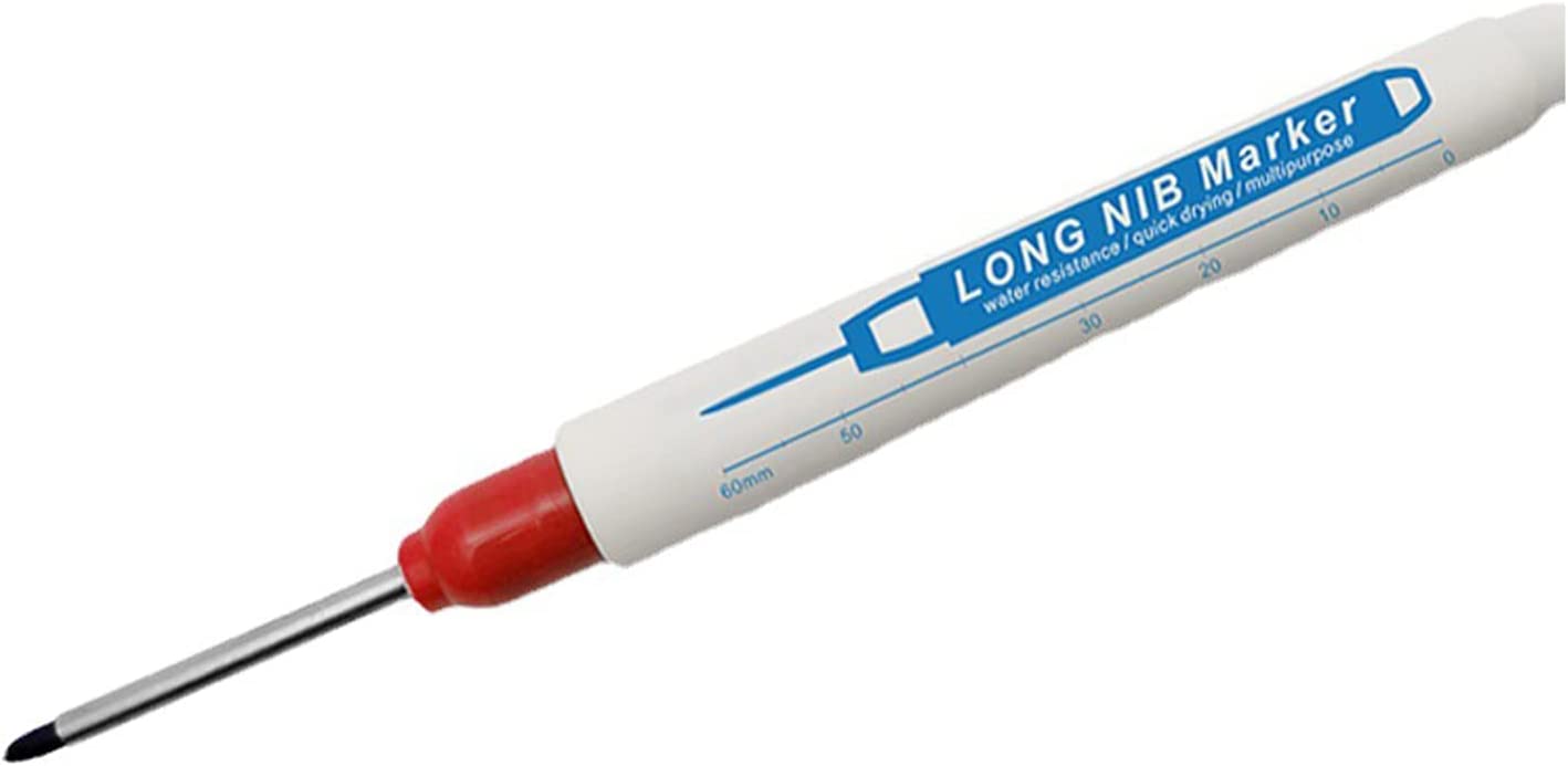 Marker Pens Long Head Deep Hole Marking Pen Waterproof Multi-Purpose Colorful Black Blue Red Woodworking Home Decoration Processing Supplies (multicolor)