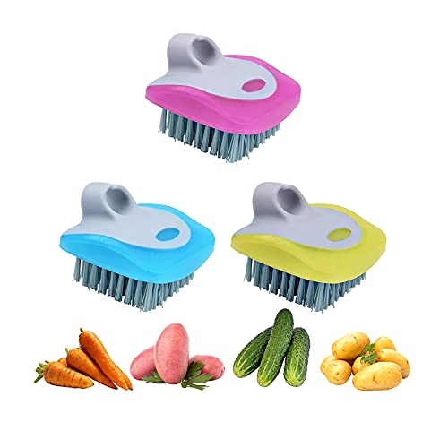 Scrubber for Food Potato Scrubber Mushroom Brush Mushroom Brush Vegetable Brush Scrubber for Food Flexible Bristles Potato Brush Vegetable Scrubber Brush (3pcs)