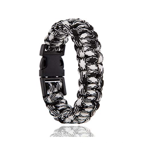 Hynsin Survival Paracord Bracelet for Men Outdoor Camping Hiking Buckle Wristband Women Rope Bracelet Male Braided Jewelry