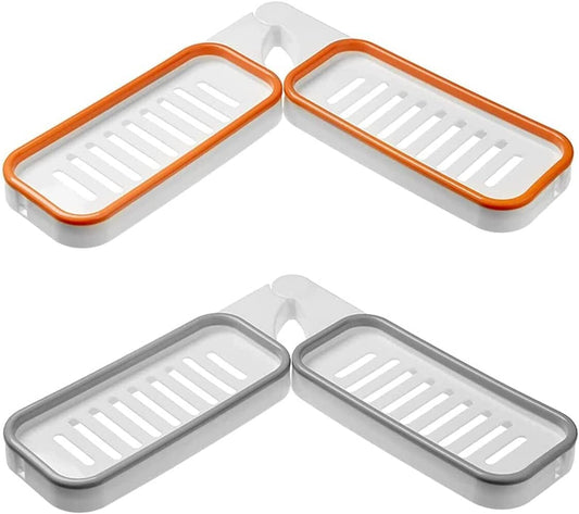 Youehsent Bathroom Corner Punch-Free Rack,180 Degree Rotation Shampoo Storage Rack Corner Shower Shelves with Suction Cup,Strong Load-Bearing,Drain Hole Design(Gray)