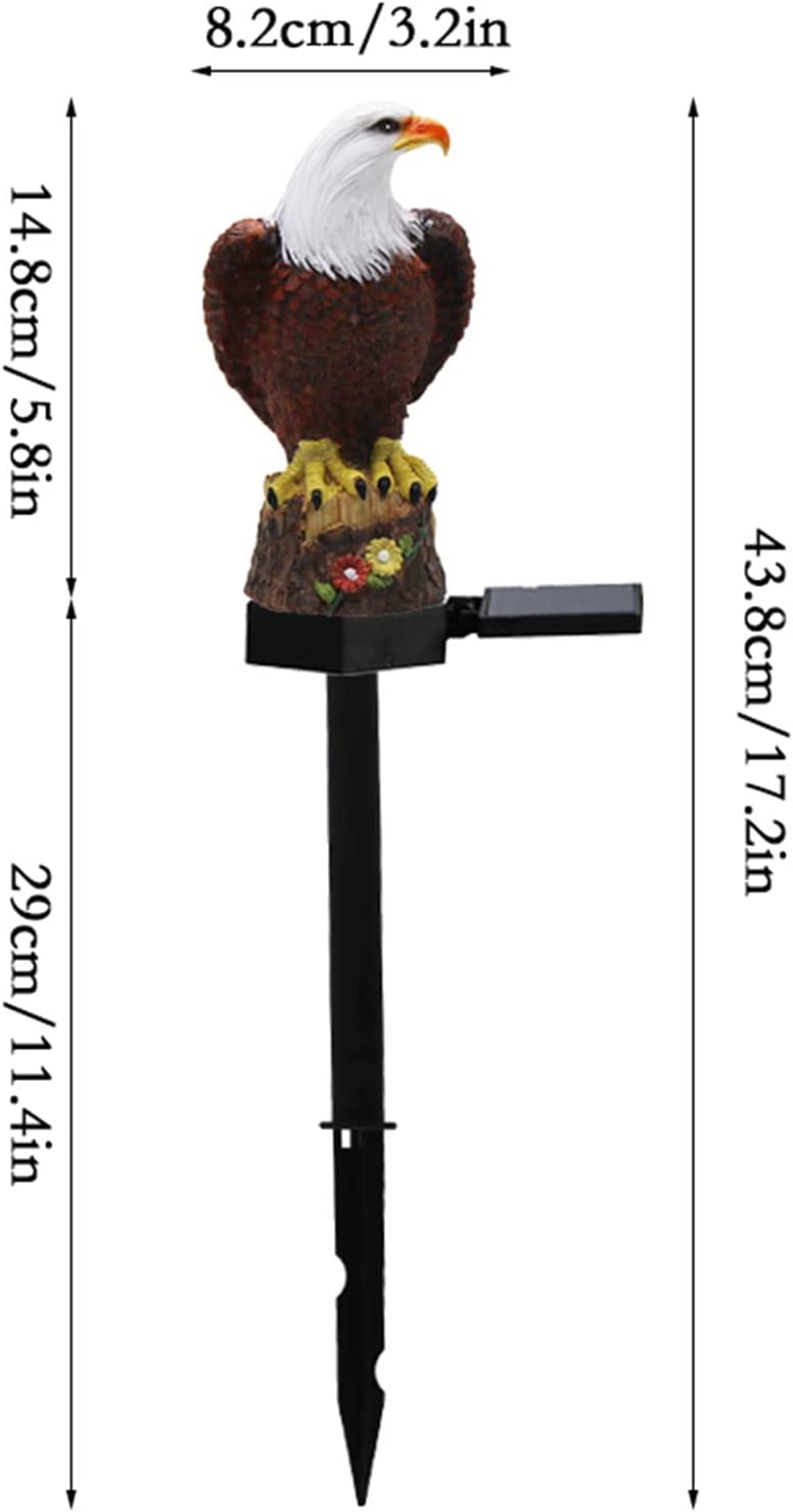 DEDEMCO 17 Inch Eagle Figurine Garden Solar Stake Light,Resin Eagle Solar LED Lights Waterproof,Outdoor Decorative Solar Light Eagle Statue for Patio Yard Decor