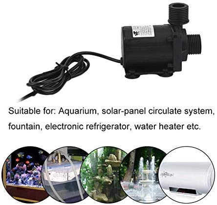 ZAOJIAO DC 24V Brushless Water Pump 1/2'' Male Thread Centrifugal Submersible Pump 800L/H 210GPH 4M/13ft for Fountain Solar Panel Pond Aquarium Water Circulation System