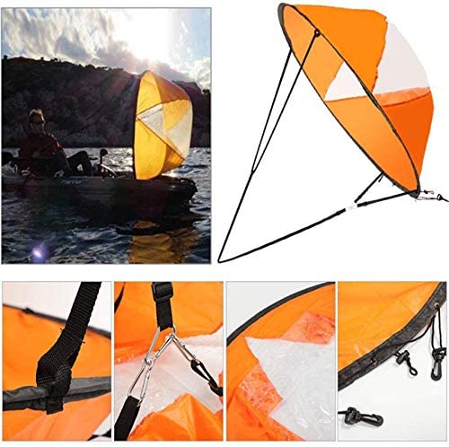 Diintor 42inch Wind Sail, Fold-able Downwind Sail for Kayaks, Canoes, Inflatable Boats, Paddle Board