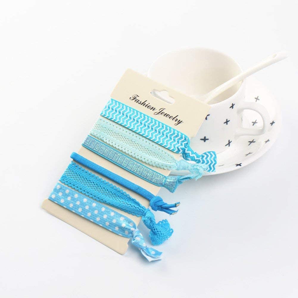 No Crease Hand Knotted Hair Ties Lace Hairband Ribbon Hair Ties KWJOY Ponytail Holders Bachelorette Hair Ties for Women, Girls, Adults/Multi Color as shown/48pcs