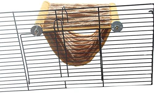 Small Animal Double Bunkbed Hanging Fleece Bed Hammock Cage Toy Play Platform for Hamster Mice Guinea Pig Other Small Animal Pets
