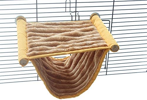 Small Animal Double Bunkbed Hanging Fleece Bed Hammock Cage Toy Play Platform for Hamster Mice Guinea Pig Other Small Animal Pets