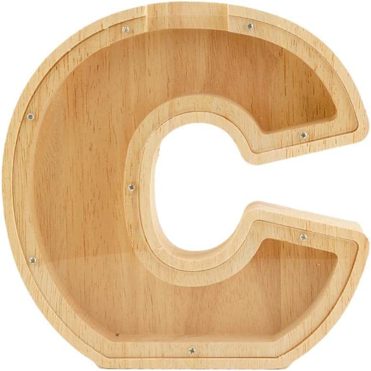 Cingc Wooden Piggy Bank,Personalized Letters Coin Bank Piggy Bank,Text Engraved Money Box Wooden Piggy Bank Gift for Kids,Name DIY Creative Purchase Combination-R