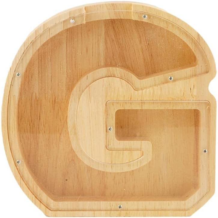 Cingc Wooden Piggy Bank,Personalized Letters Coin Bank Piggy Bank,Text Engraved Money Box Wooden Piggy Bank Gift for Kids,Name DIY Creative Purchase Combination-R