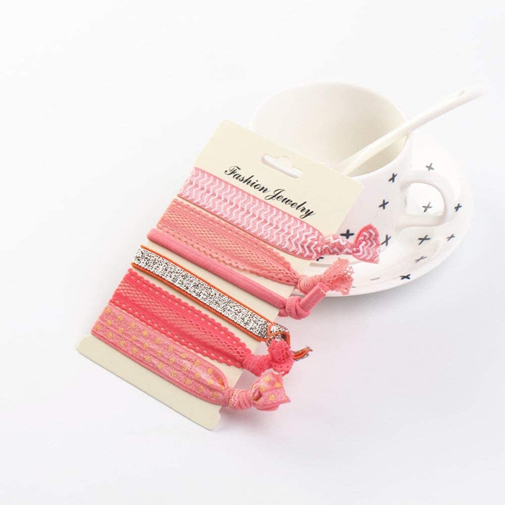 No Crease Hand Knotted Hair Ties Lace Hairband Ribbon Hair Ties KWJOY Ponytail Holders Bachelorette Hair Ties for Women, Girls, Adults/Multi Color as shown/48pcs