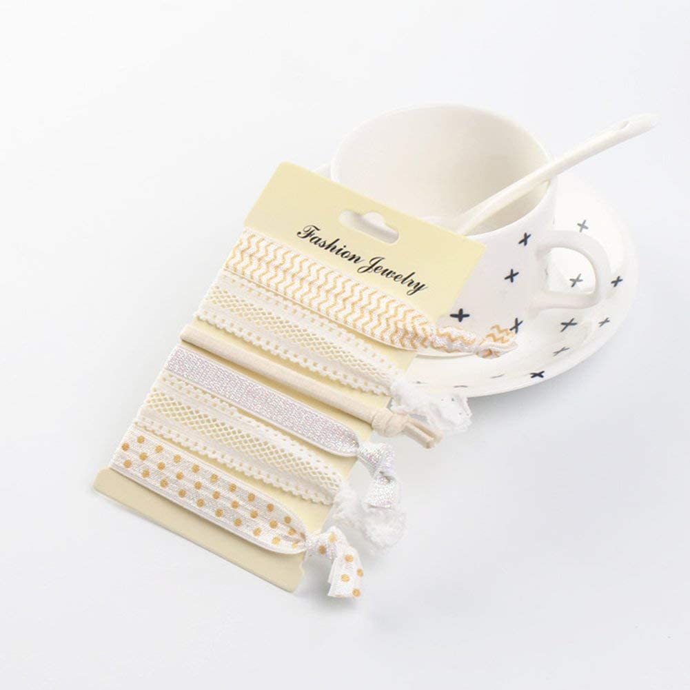 No Crease Hand Knotted Hair Ties Lace Hairband Ribbon Hair Ties KWJOY Ponytail Holders Bachelorette Hair Ties for Women, Girls, Adults/Multi Color as shown/48pcs