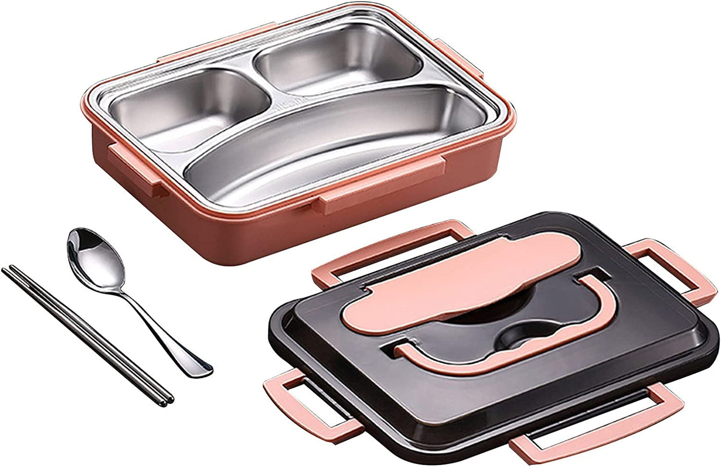 Lunch Box Thermal Insulation Bento Box Tableware Set Portable Lunch Containers For Kid Adult Student Children Keep Food Warm (2-Pink)