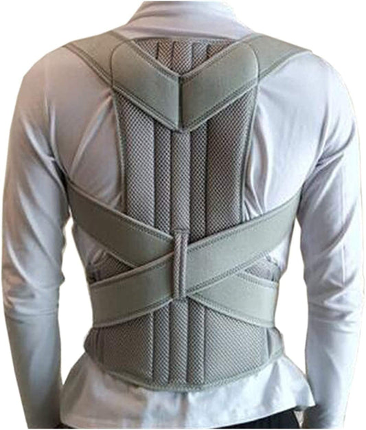 Posture Corrector for Men and Women, Back Support Straightener, Scoliosis Back Brace Spine Corset Shoulder Therapy Posture Correction Belt (Color: Silver, Black)
