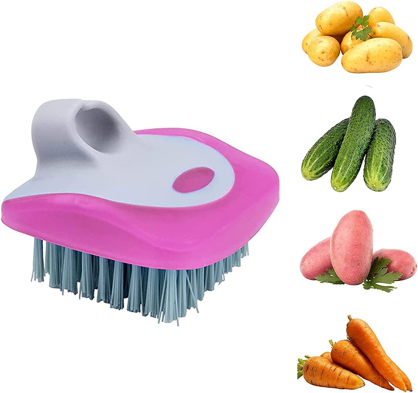 Scrubber for Food Potato Scrubber Mushroom Brush Mushroom Brush Vegetable Brush Scrubber for Food Flexible Bristles Potato Brush Vegetable Scrubber Brush (3pcs)