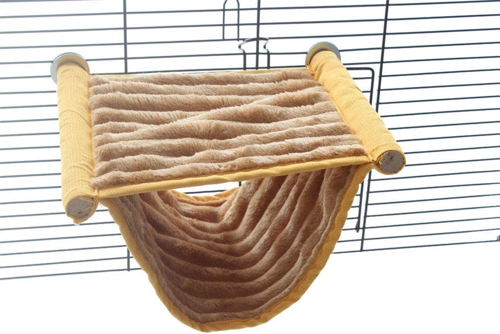 Small Animal Double Bunkbed Hanging Fleece Bed Hammock Cage Toy Play Platform for Hamster Mice Guinea Pig Other Small Animal Pets