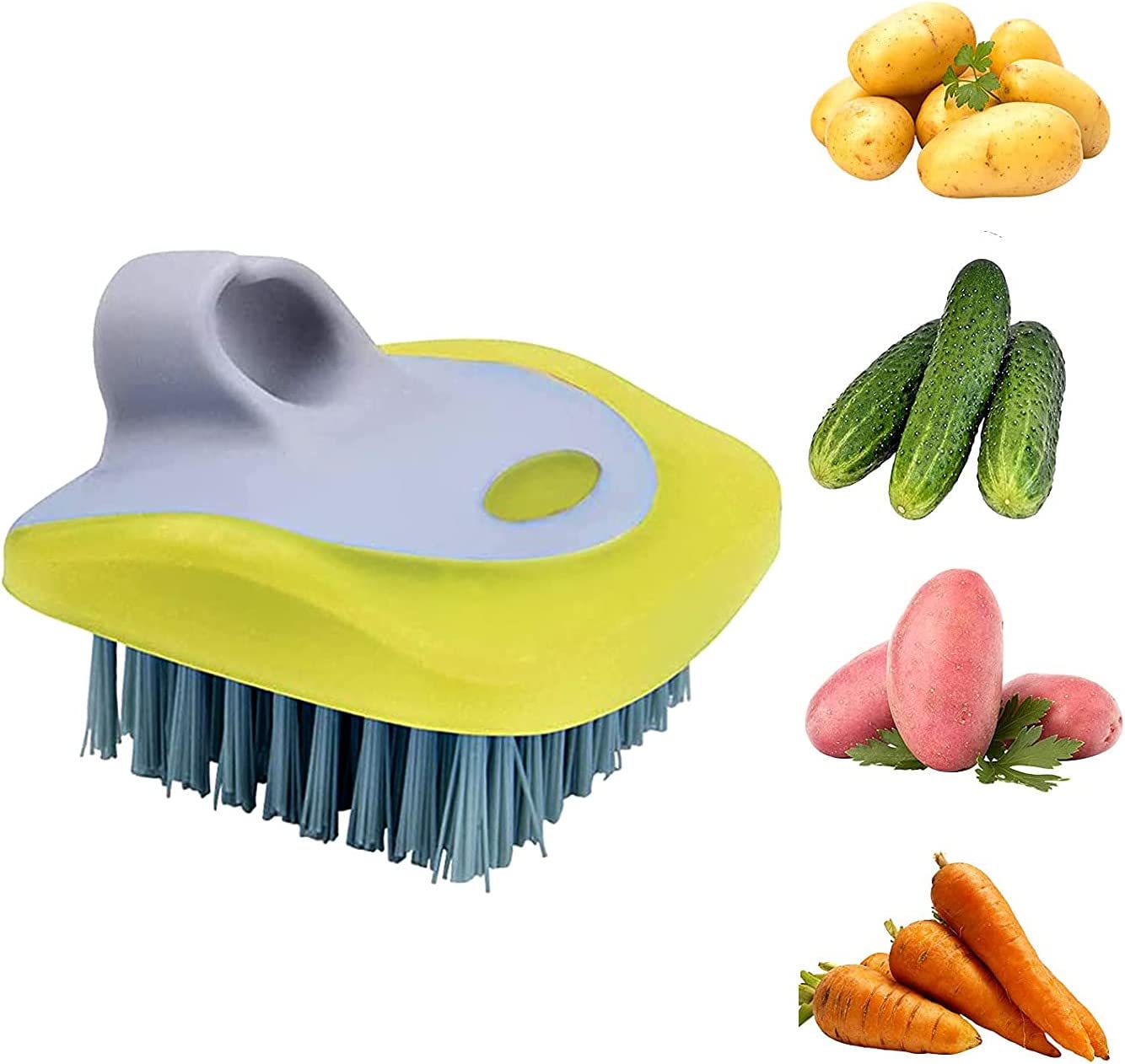 Scrubber for Food Potato Scrubber Mushroom Brush Mushroom Brush Vegetable Brush Scrubber for Food Flexible Bristles Potato Brush Vegetable Scrubber Brush (3pcs)