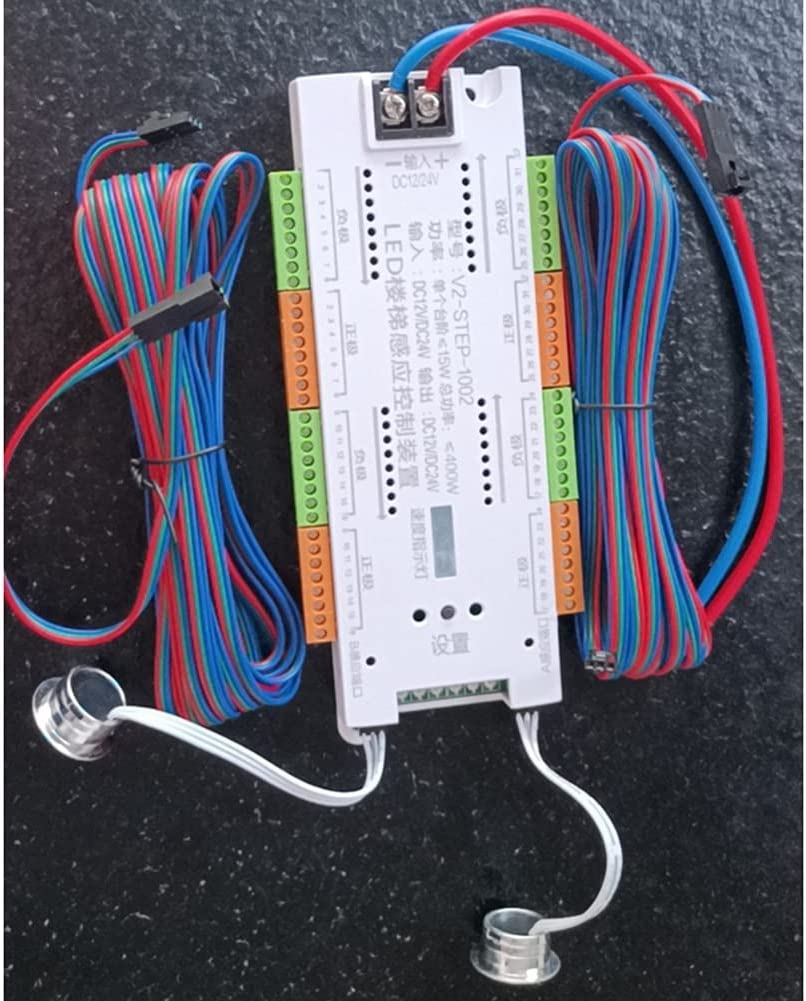 Jiaminye LED Motion Sensor Light Strip Stair 32 Channel Dimming Light Indoor Motion Night Light 12V/24V Flexible LED Strip for T white