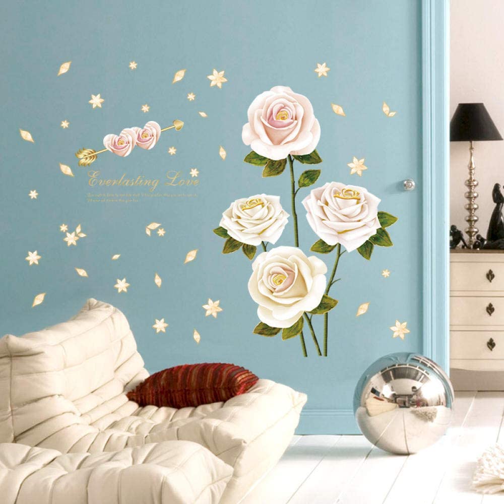 Lotus Wall Decals Blue Flowers Wall Stickers Lotus Butterfly Wall Stickers Living Room Wall Decor Bedroom doors Wall Decor 125x78cm