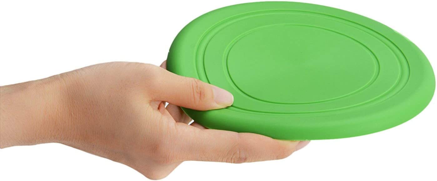 TEESUN Dog Frisbee Training Toys Flying Discs Flyer Silicone for Big Small Dogs Soft Tooth Resistant Rubber 6Pack (Red Blue Green Yellow Orange)