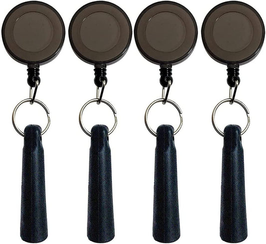 Ocnvlia 4 Pcs Elastic Silicone Retractable Pencil Holder, Duty Retractable Pull Pen for Woodwork, Bricklayer, Handicraft Maker, black