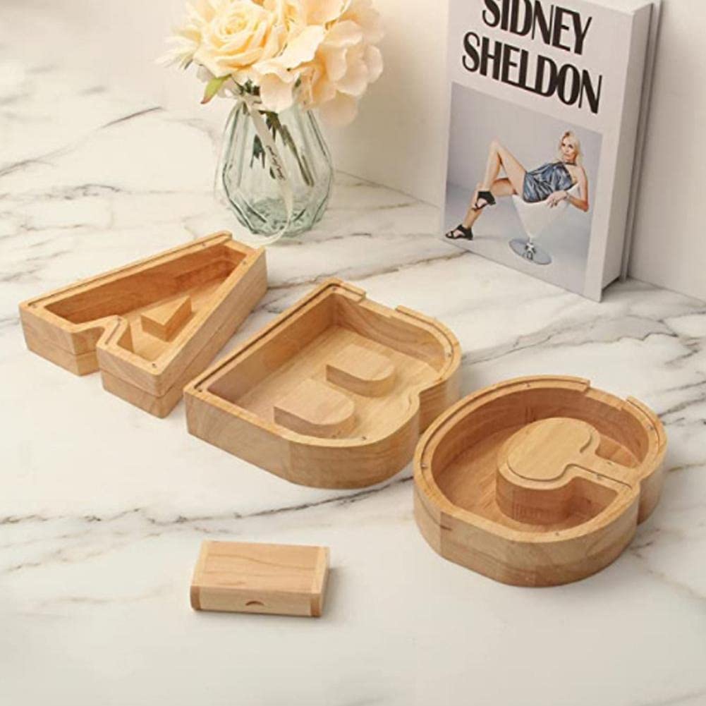Cingc Wooden Piggy Bank,Personalized Letters Coin Bank Piggy Bank,Text Engraved Money Box Wooden Piggy Bank Gift for Kids,Name DIY Creative Purchase Combination-R