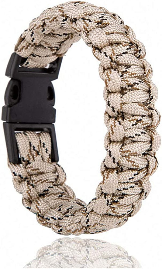 Hynsin Survival Paracord Bracelet for Men Outdoor Camping Hiking Buckle Wristband Women Rope Bracelet Male Braided Jewelry