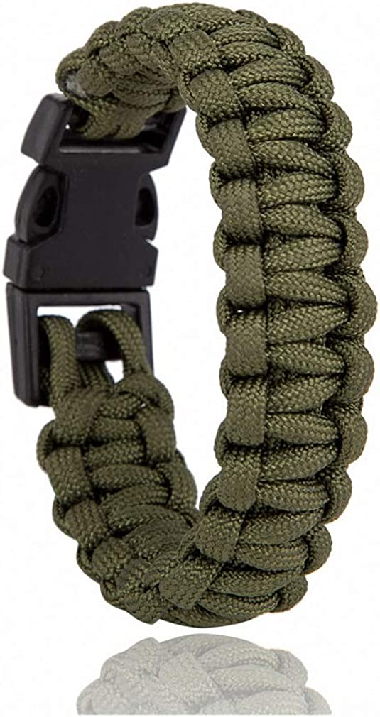 Hynsin Survival Paracord Bracelet for Men Outdoor Camping Hiking Buckle Wristband Women Rope Bracelet Male Braided Jewelry
