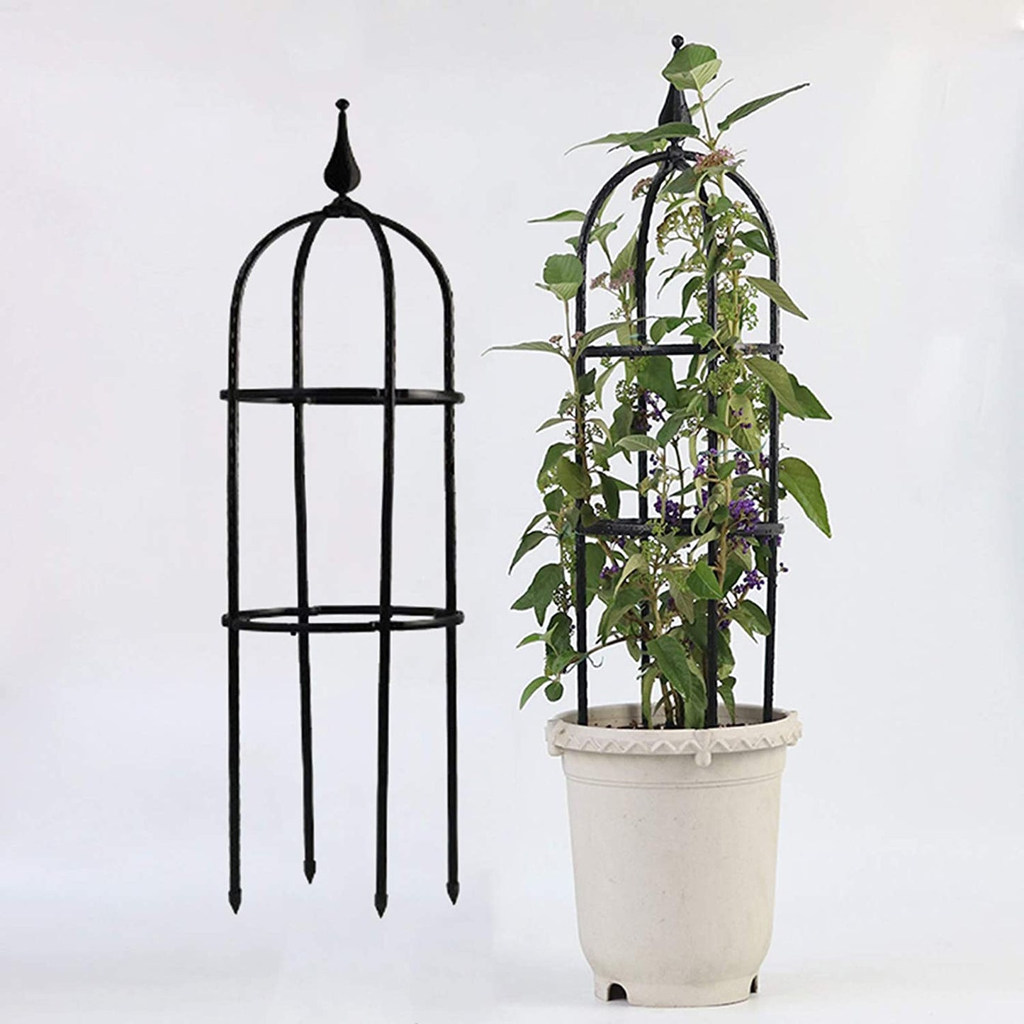 JYCAR 2 PCS Garden Obelisk Trellis, Arch Trellis for Climbing Plants, Flower Support for Climbing Vines, Vertical Plant Trellis, for Floral Plants Vegetables (8 x 23.6 inch)