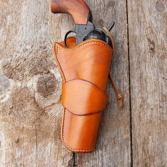 Medieval Leather Concealed Holster, Revolver Western Cowboy Pistol Gun Holder for 6 Inch Barrel Vintage Steampunk Style Accessory,Yellow