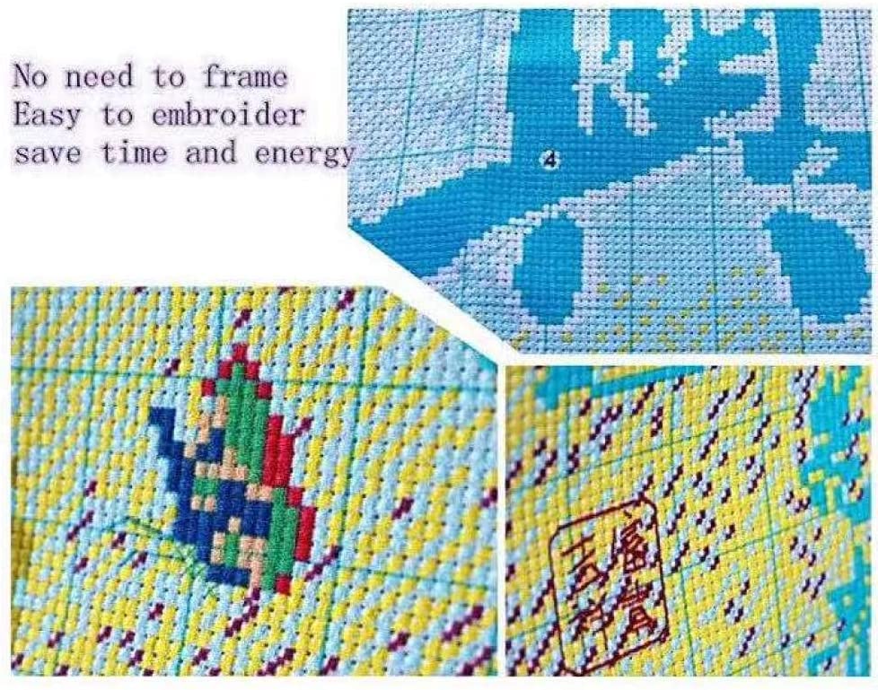 Stamped Cross Stitch Kits Beginners for adult Embroidery,Abstract mandala flower,16x20 inch DIY Cross Stitching Supplies Handicraft Crochet Christmas gift for Home Decor (11CT Pre-Printed)