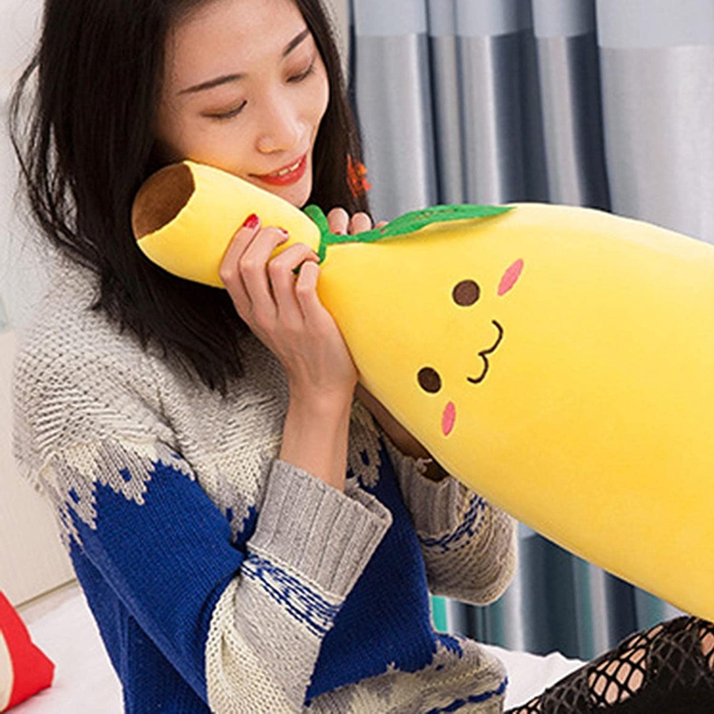 Banana Stuffed Toys, Creative Plush Banana Pillow Cartoon Stuffed Toys Cushion Doll Soft Fruit Shaped Hugging Pillow for Kids Birthday Present Home Office.