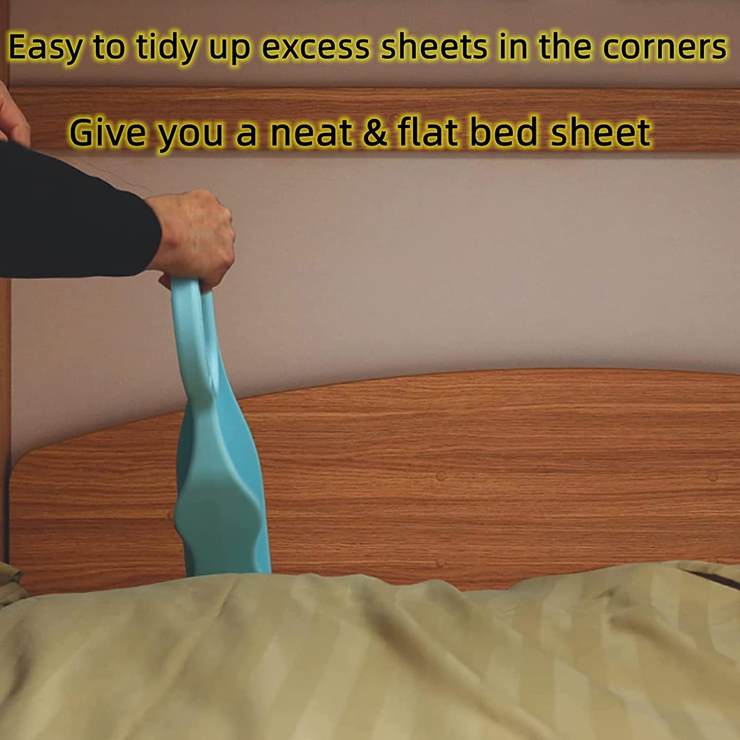 1 Pack Blue Mattress Lifter,ABS Mattress Lifter Wedge Tool, Mattress Wedge Elevator to Changing Sheets Bed,Ergonomic Bed Making Wedge Elevator Lifting Holder (Large 35X13.5X7.5CM)