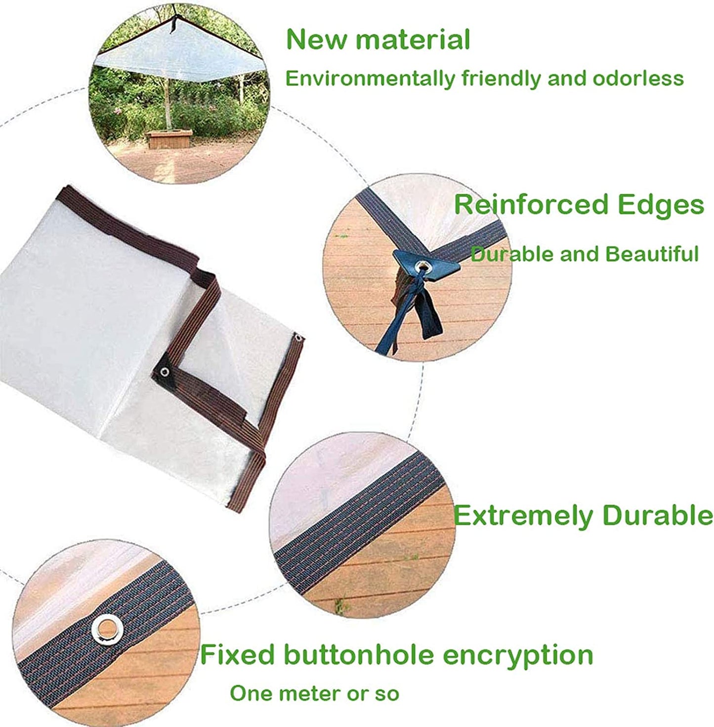 Clear Tarps Heavy Duty Waterproof 7x3 Feet, Transparent Tarp Waterproof with Grommets, Tarpaulin Cover Waterproof, Rip and Tear Proof - for Roof Camping Outdoor