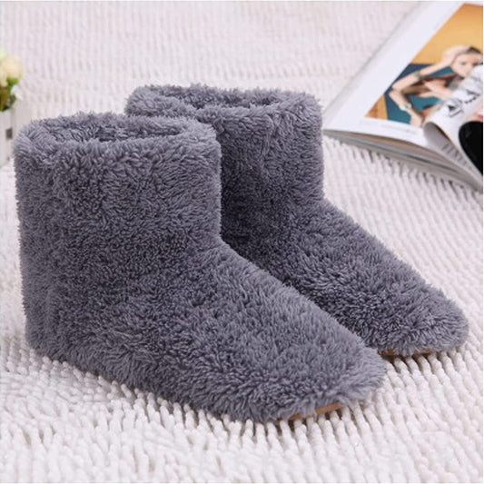 Heated Slippers Rechargeable, USB Electric Heating Shoes Warming Footies for Women Men, Plush Warm Electric Slipper