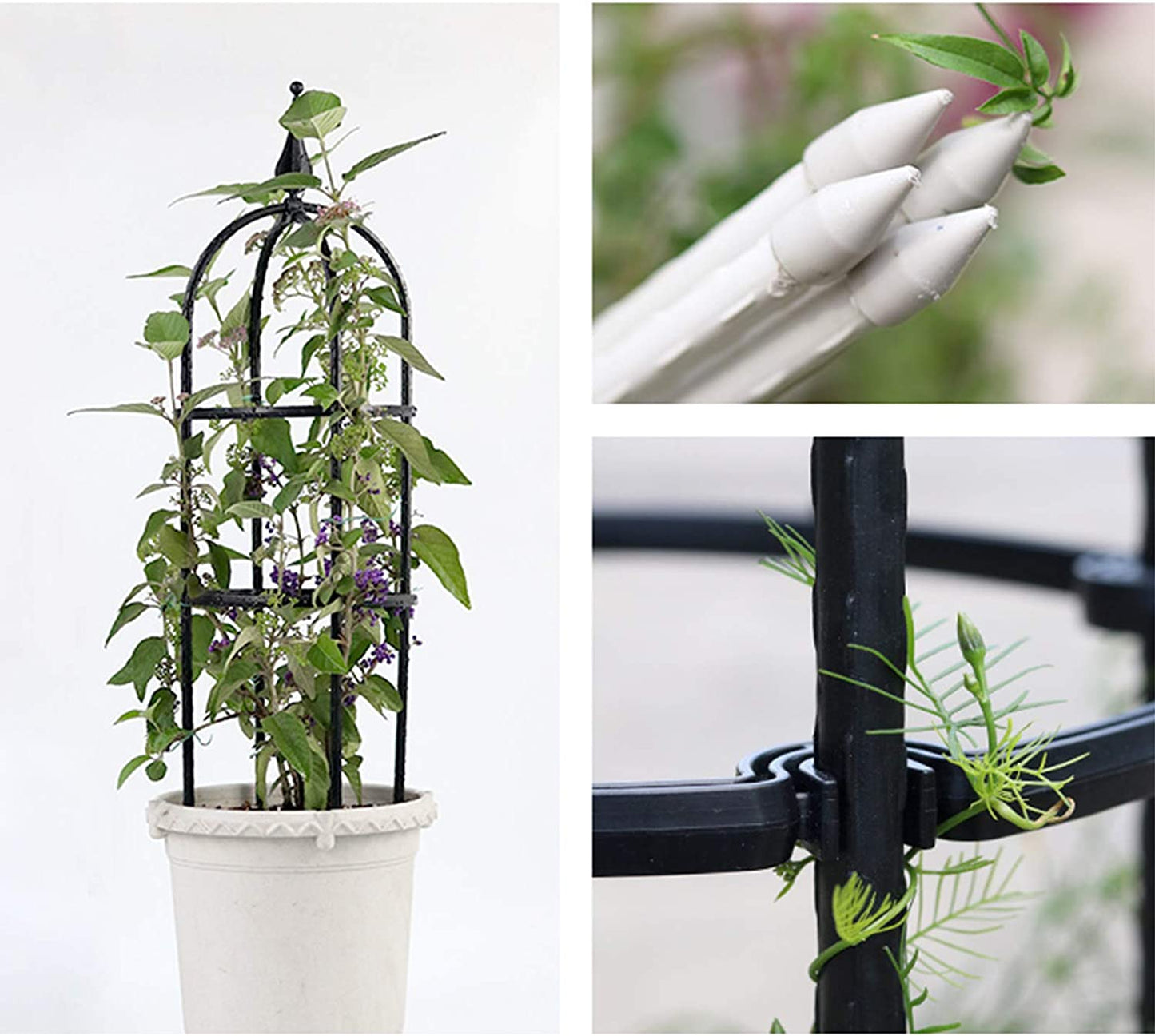 JYCAR 2 PCS Garden Obelisk Trellis, Arch Trellis for Climbing Plants, Flower Support for Climbing Vines, Vertical Plant Trellis, for Floral Plants Vegetables (8 x 23.6 inch)
