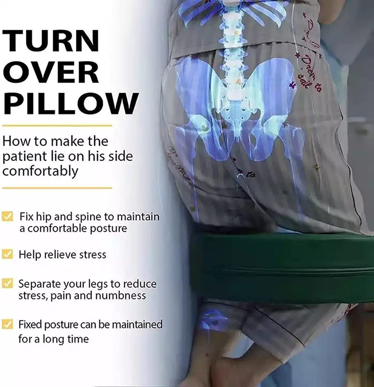 Patient Turning Device, Turnover Pillow for Elderly, Turnover Device for Bedridden Patient, Paralysis Bed Rest Nursing Supplies for The Elderly