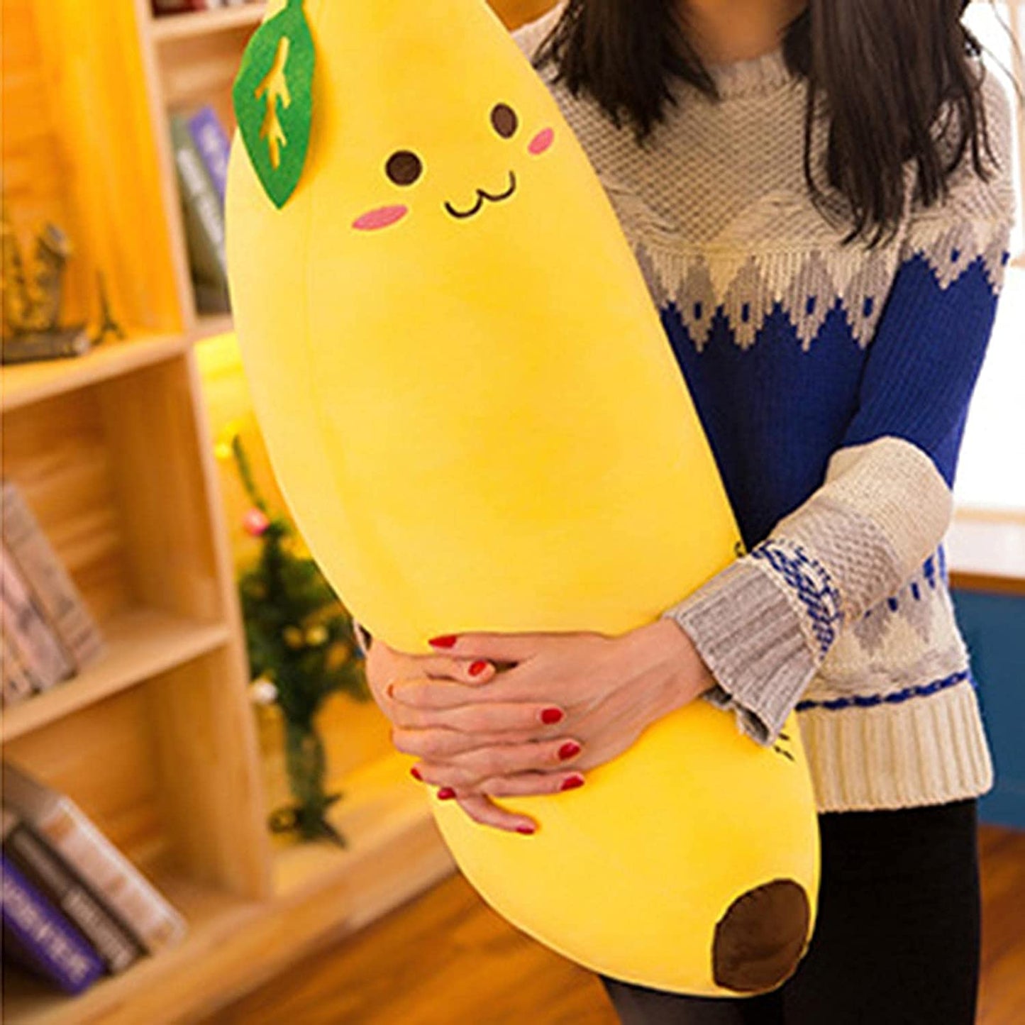 Banana Stuffed Toys, Creative Plush Banana Pillow Cartoon Stuffed Toys Cushion Doll Soft Fruit Shaped Hugging Pillow for Kids Birthday Present Home Office.