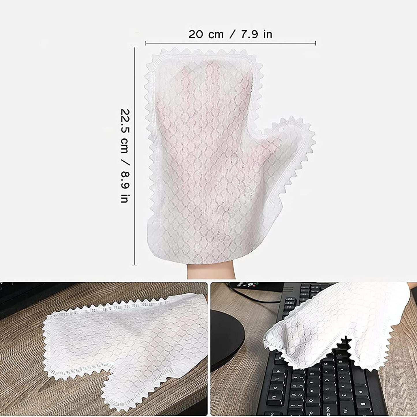 30pcs Dusting Mitts Disposable, Microfiber Auto Dusting Cleaning Gloves, Disposable Non-Woven Dust Removal Gloves, for Grab and Lock in Dust Pet Hair and Allergens