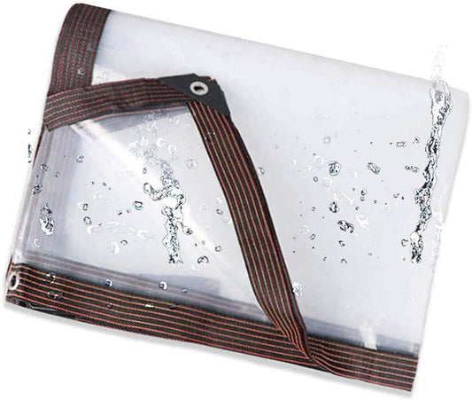 Clear Tarps Heavy Duty Waterproof 7x3 Feet, Transparent Tarp Waterproof with Grommets, Tarpaulin Cover Waterproof, Rip and Tear Proof - for Roof Camping Outdoor