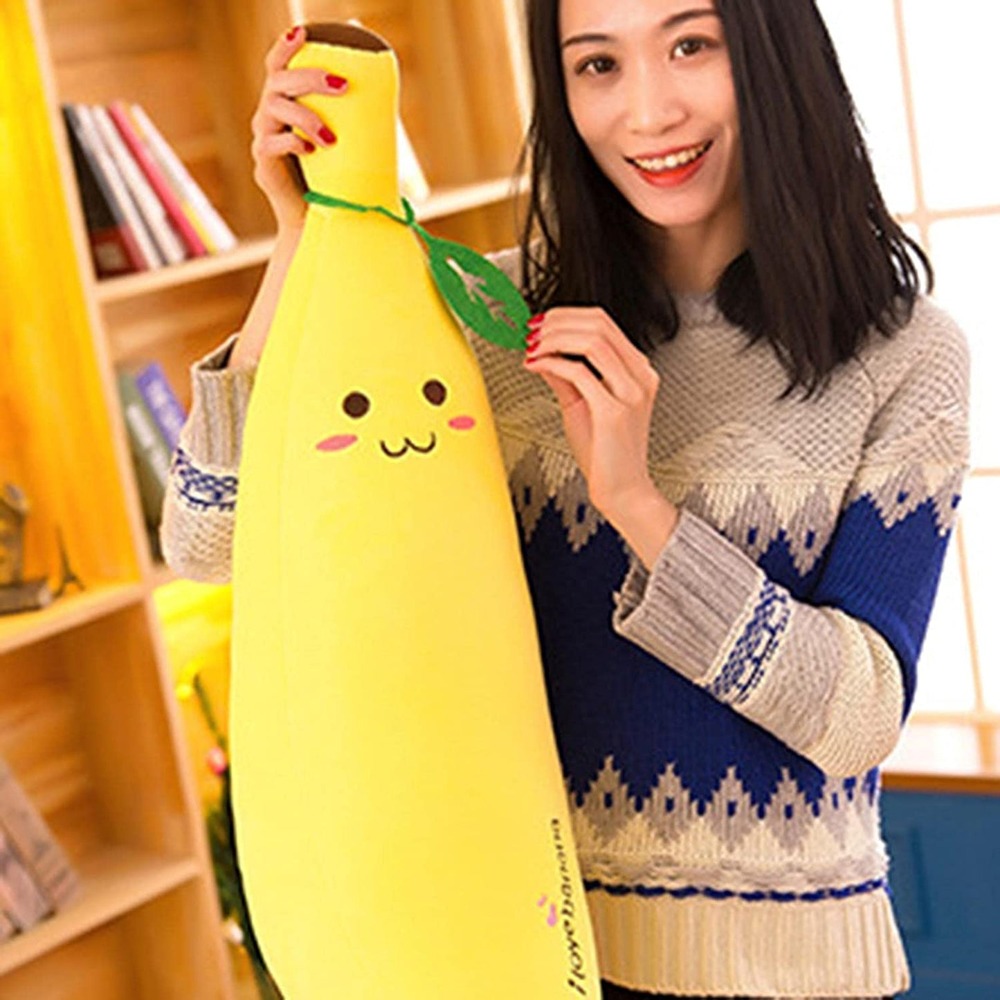 Banana Stuffed Toys, Creative Plush Banana Pillow Cartoon Stuffed Toys Cushion Doll Soft Fruit Shaped Hugging Pillow for Kids Birthday Present Home Office.