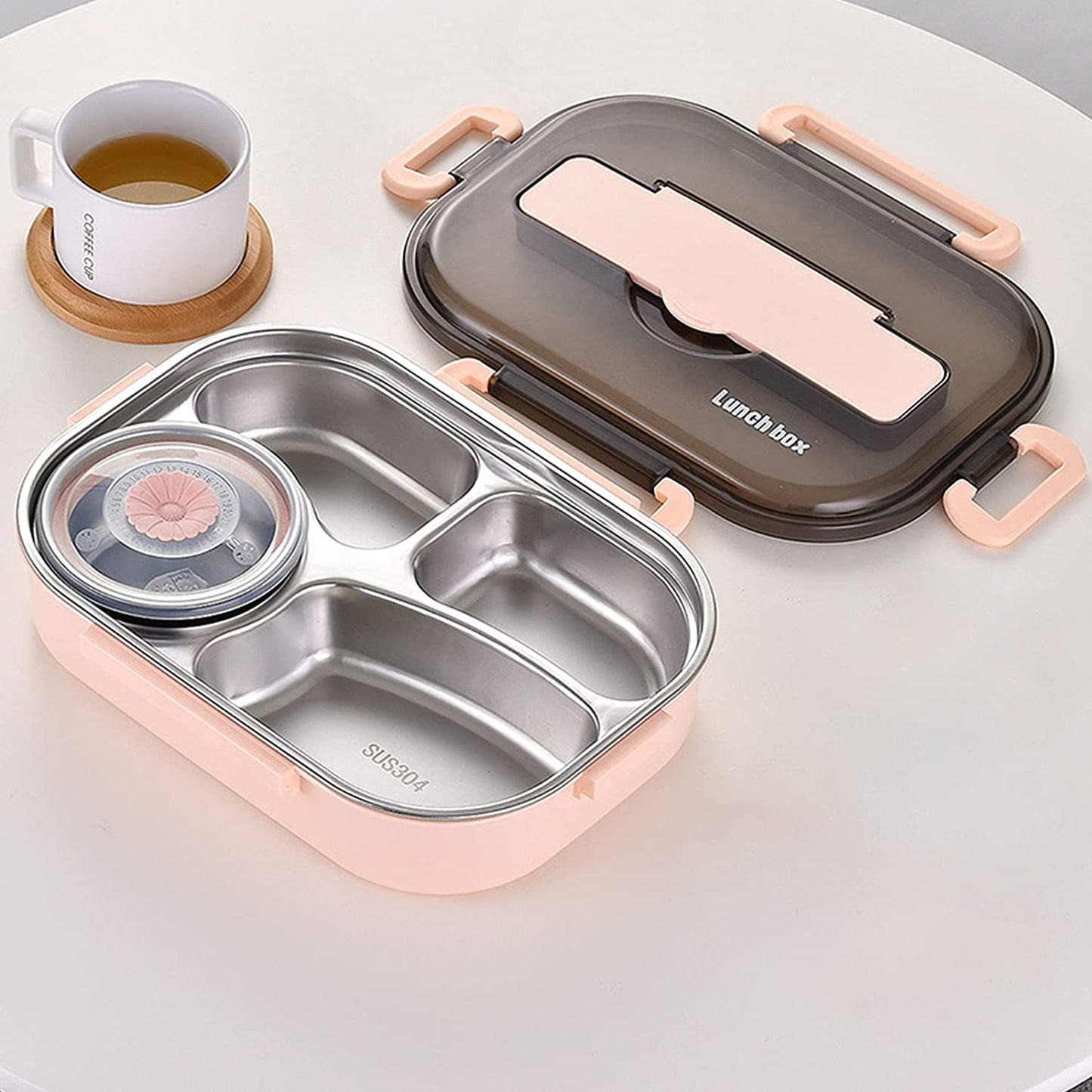 Lunch Box Thermal Insulation Bento Box Tableware Set Portable Lunch Containers For Kid Adult Student Children Keep Food Warm (2-Pink)