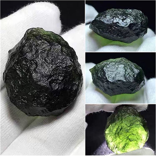 Moldavite Stone, Real Raw Moldavite 1PCS Green Moldavite Czech Meteorite Impact Glass Rough Stone Crystal Energy Moldavite Crystal Jewelry, Women's Jewelry (Size : 15-17g)