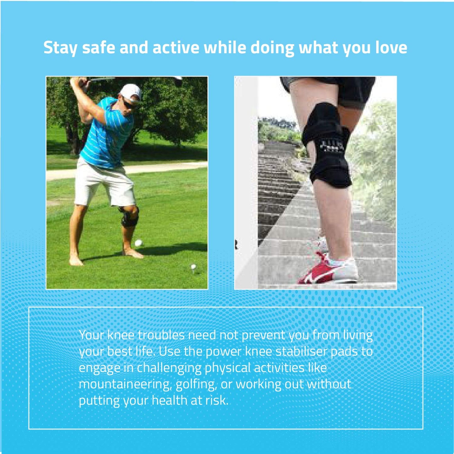 Logybird Power Knee Stabilizer Pads, 2020 Updated 1 Pair Powerknee Brace Joint Support with 4 Powerful Springs, Protective Booster Gear for Men/Women Preventing Excessive Knee Flexion