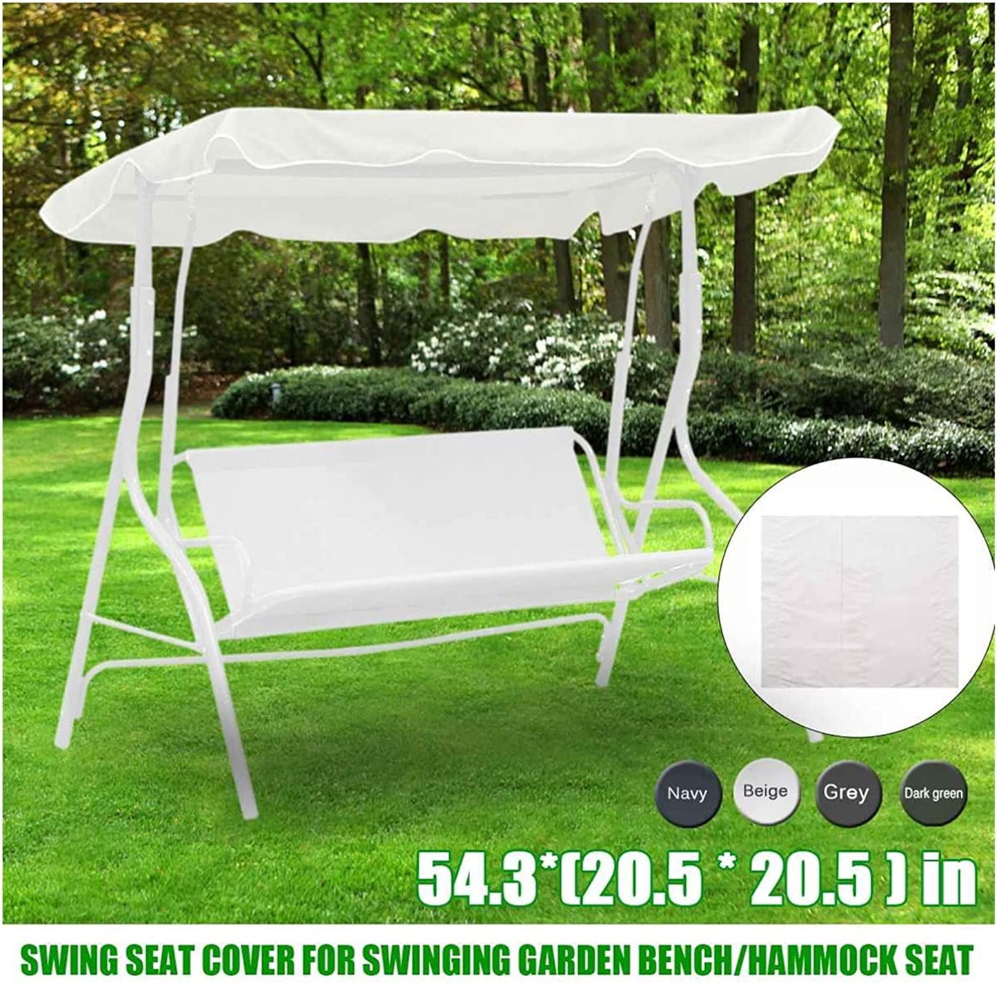 ZJYUUJE Outdoor Cushion Covers Waterproof Seater Waterproof Swing Cover,Chair Bench Replacement,Patio Garden Outdoor Swing Case Chair Cushion Backrest Cover Patio Swings with Canopy (Color : Black)